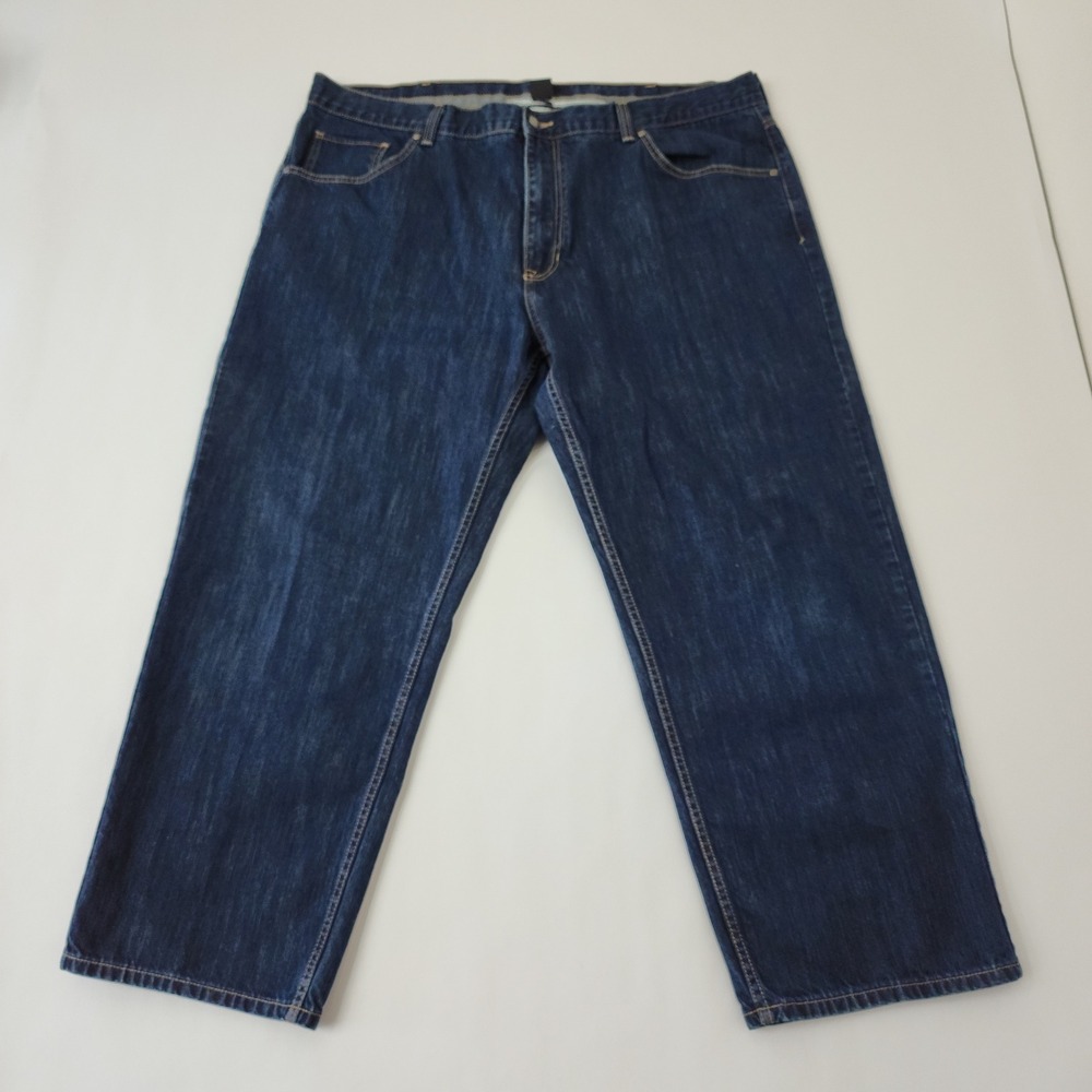 Claiborne Mens Relaxed Fit Jeans Dark Wash Blue Denim 100% Cotton 46x30